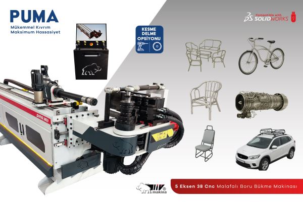 Liv Makina PUMA 5 Eksen 38 Cnc Malafalı Boru Bükme