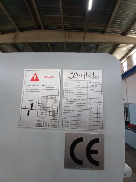 BAYKAL 3 METRE 10 MM HİDROLİK MAKAS