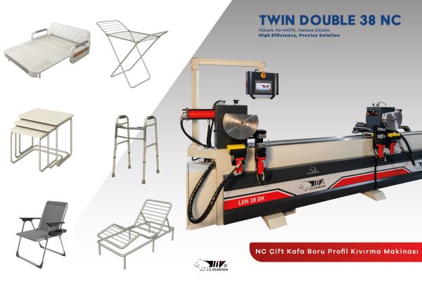 Liv Makina TWIN Double 38 NC Çift Kafa Boru Profil Kıvırma