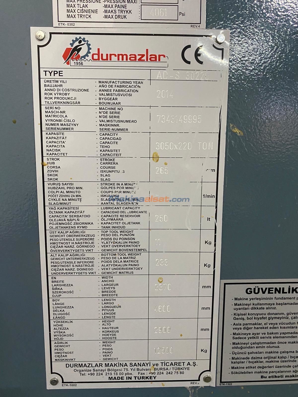 ADS 30220 - 8 EKSEN Abkant Pres