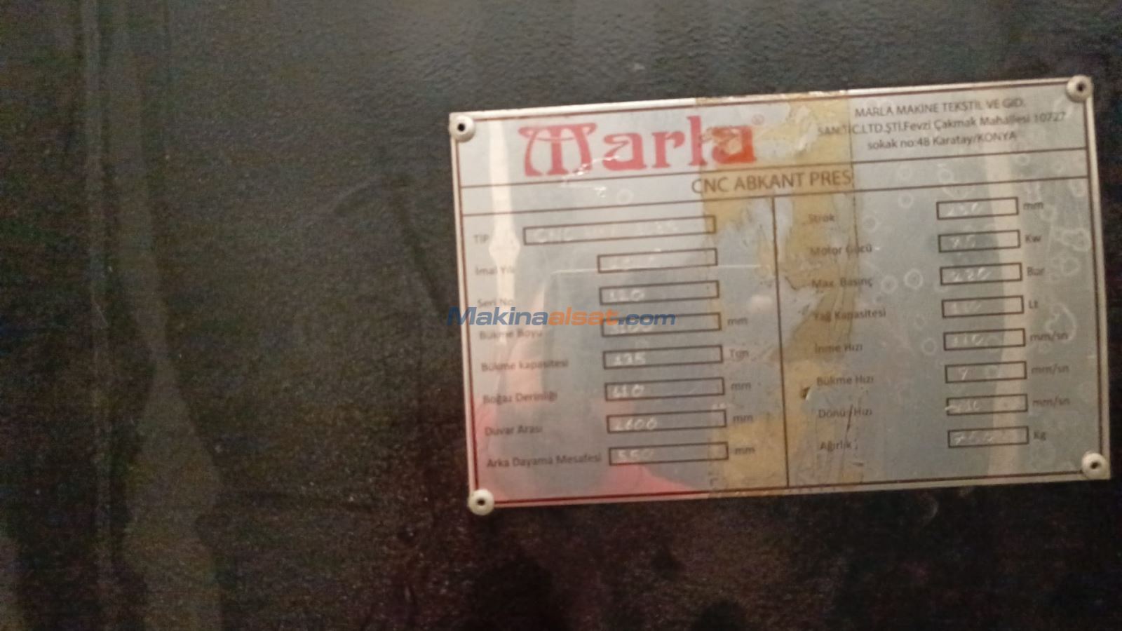Maria 3 Metre 120 Ton Abkant Pres