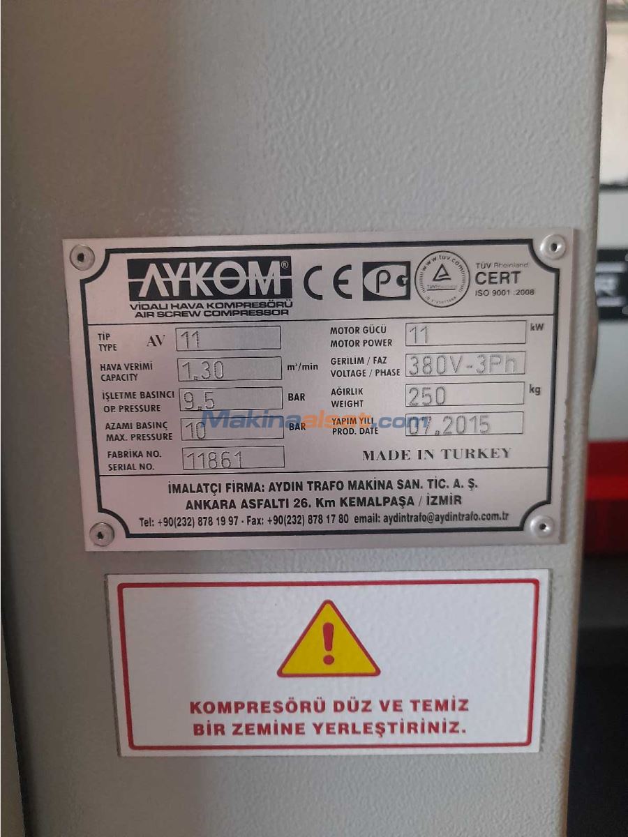 AYDIN TRAFO 11 KW VİDALI KOMPRESÖR SET