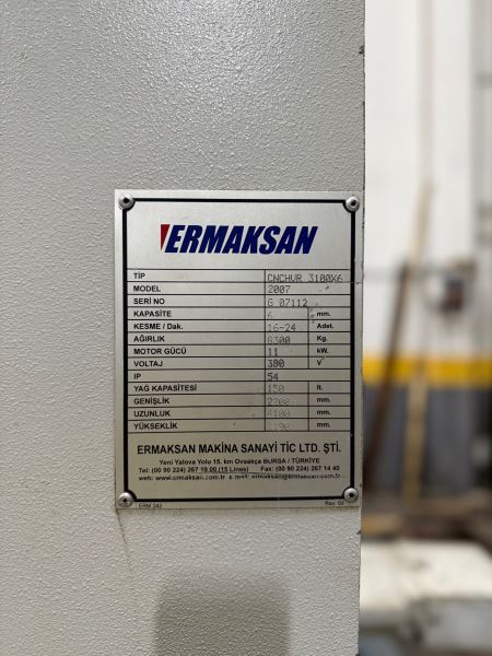Ermaksan 3 Metre 6 mm Cnc Hidrolik Giyotin Makas