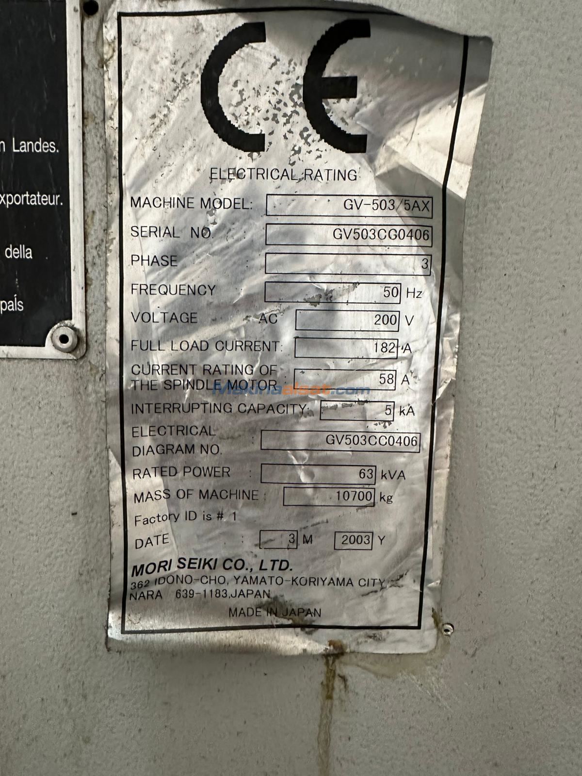 Satılık ikinci el MORE SEİKİ BEŞİK GV-5035AX 2003 MODEL İşlem