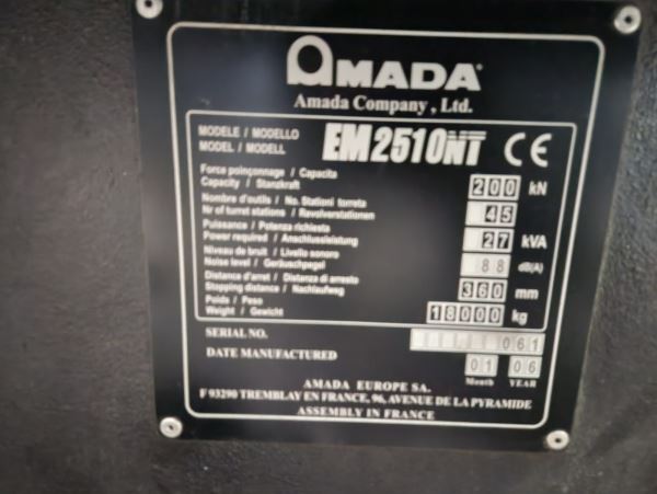 AMADA EM2510 NT CNC Punch Pres