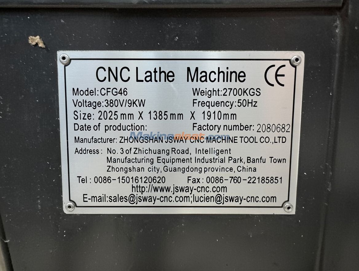 PROSEİKİ (JSWAY) CFG46 2 Eksen CNC Torna Used Cnc Lathe machine