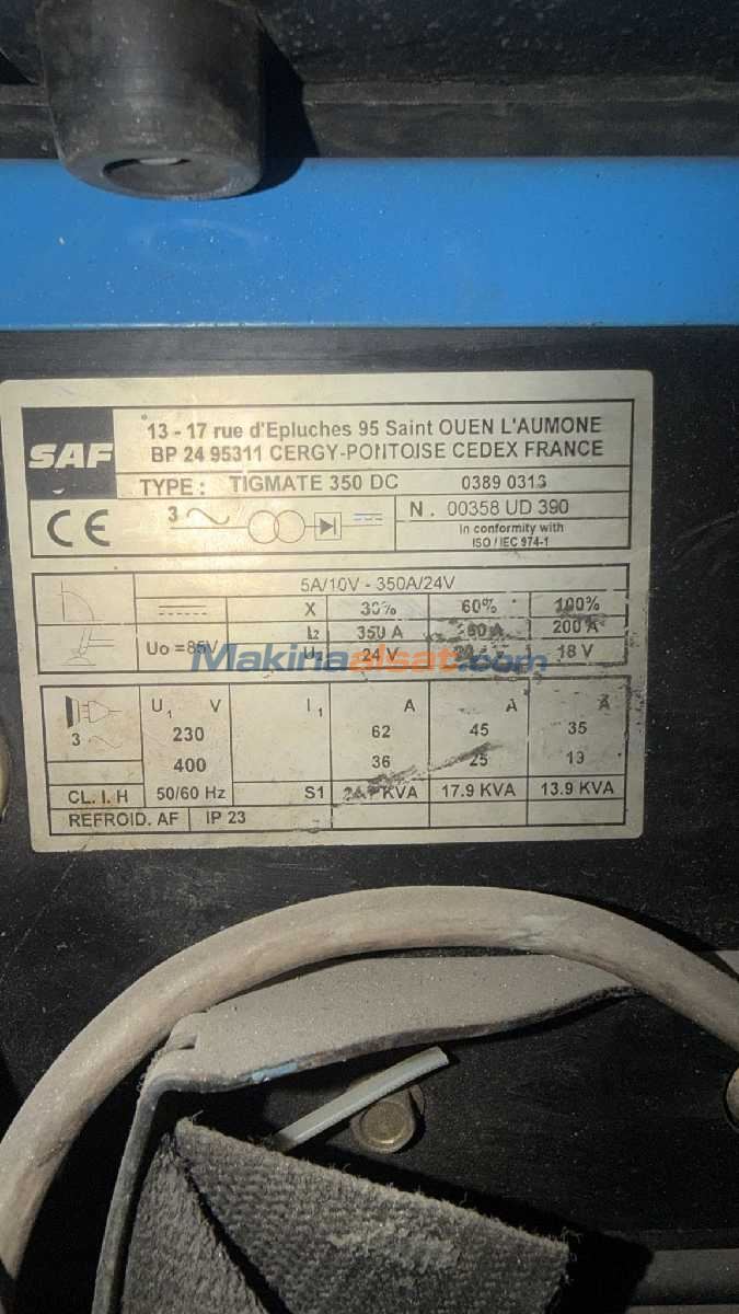 FRANSIZ MALI 350 AMPER DC TIG KAYNAK