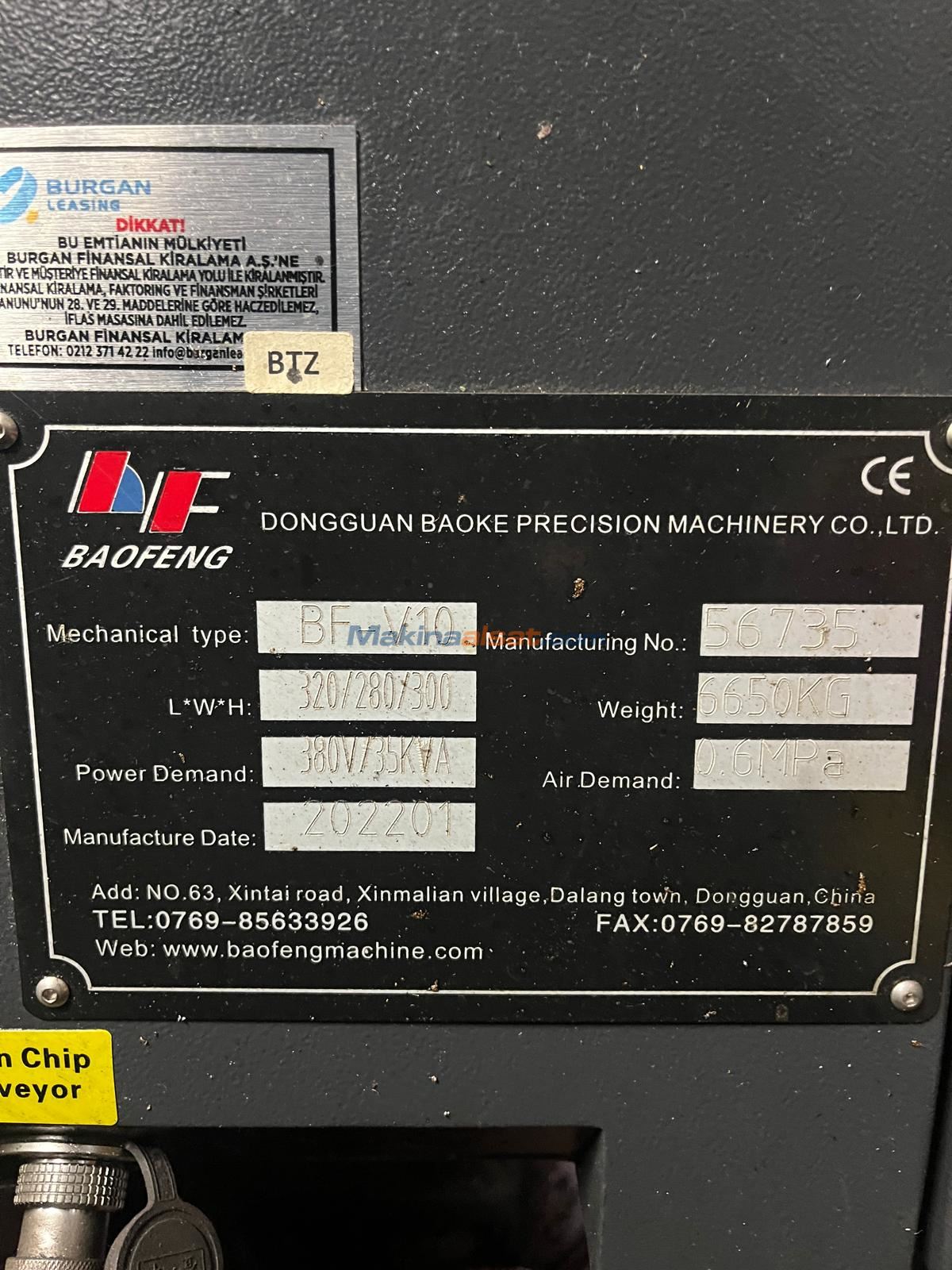 BAOFENG BF V10 CNC DİK İŞLEM