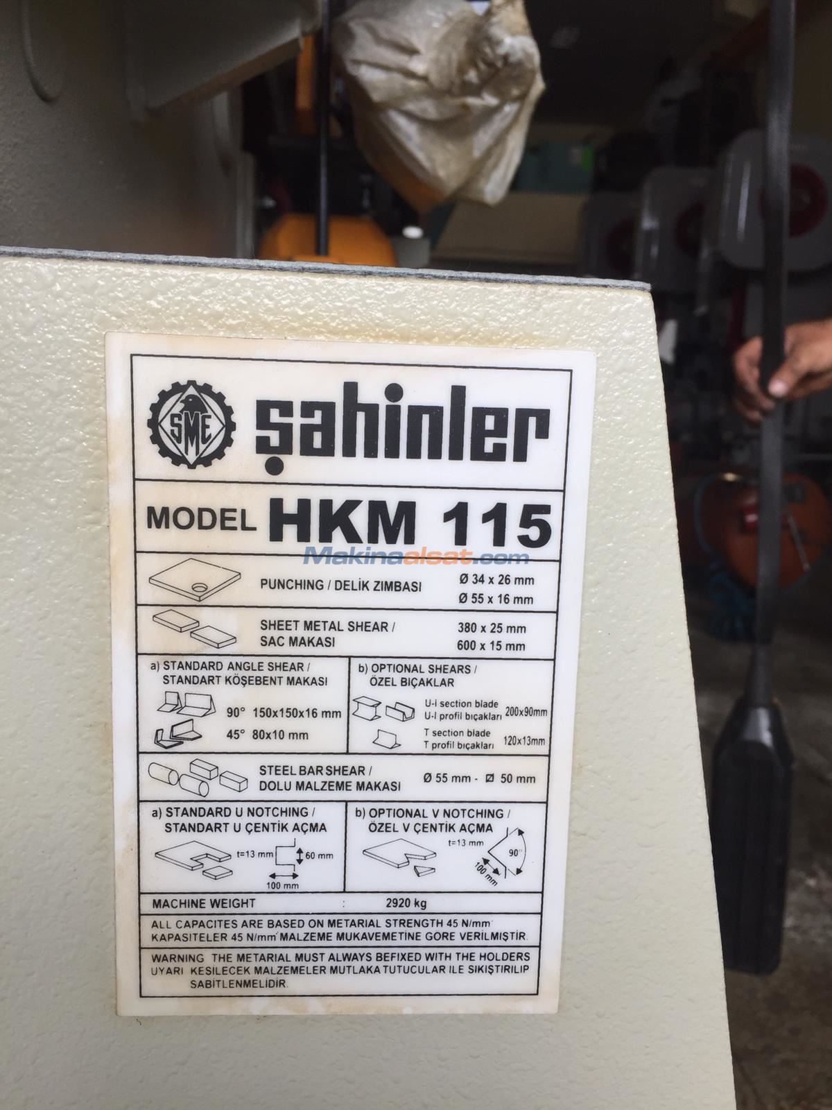 ŞAHİNLER HKM 115 HİDROLİK KOMBİNE MAKAS