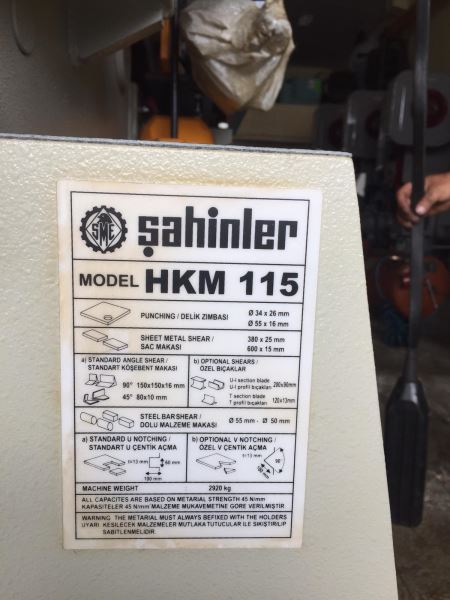ŞAHİNLER HKM 115 HİDROLİK KOMBİNE MAKAS