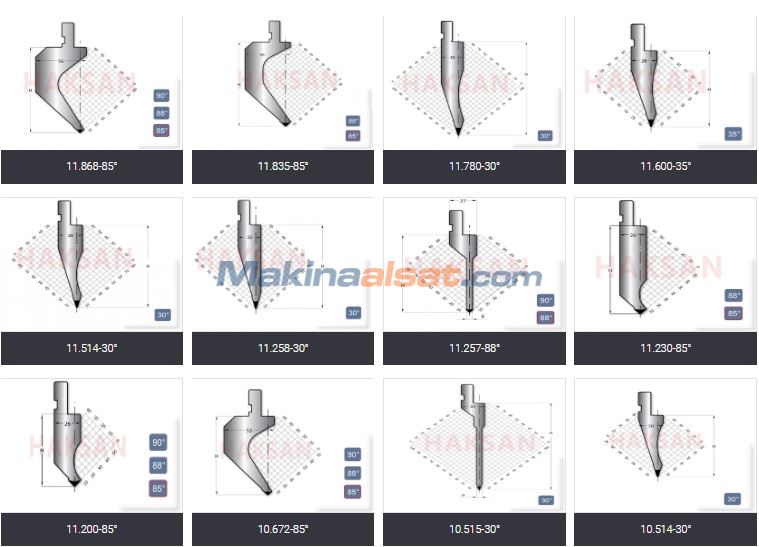 TECNOSTAMP ABKANT ALT ÜST KALIP İTALYAN MALI KROMMOLİPTEN MALZEME ABKANT KALIPLARI