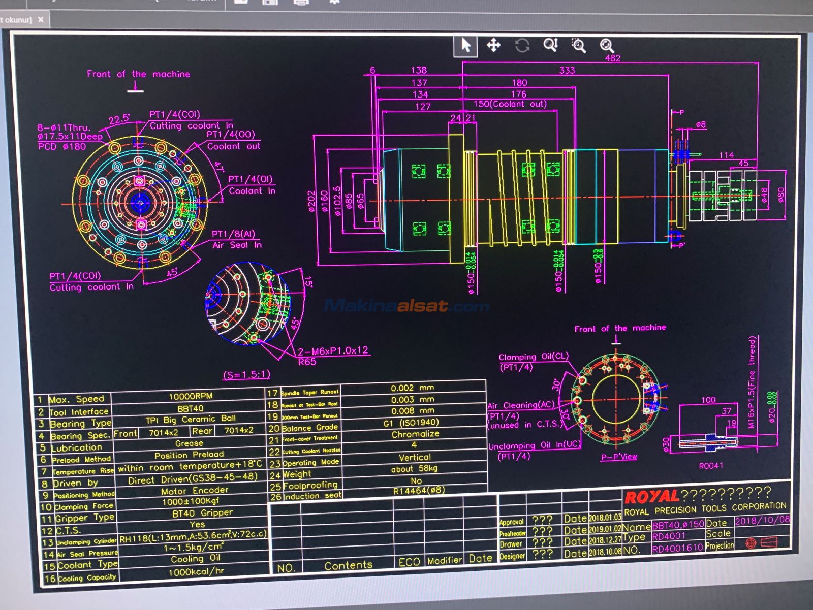ROYAL CNC İŞLEME MERKEZİ SPINDLE