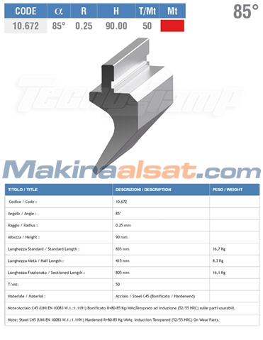Tecnostamp ABKANT PRES KALIPLARI