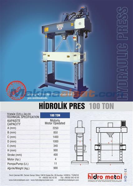 100 Ton Hidrolik Pres